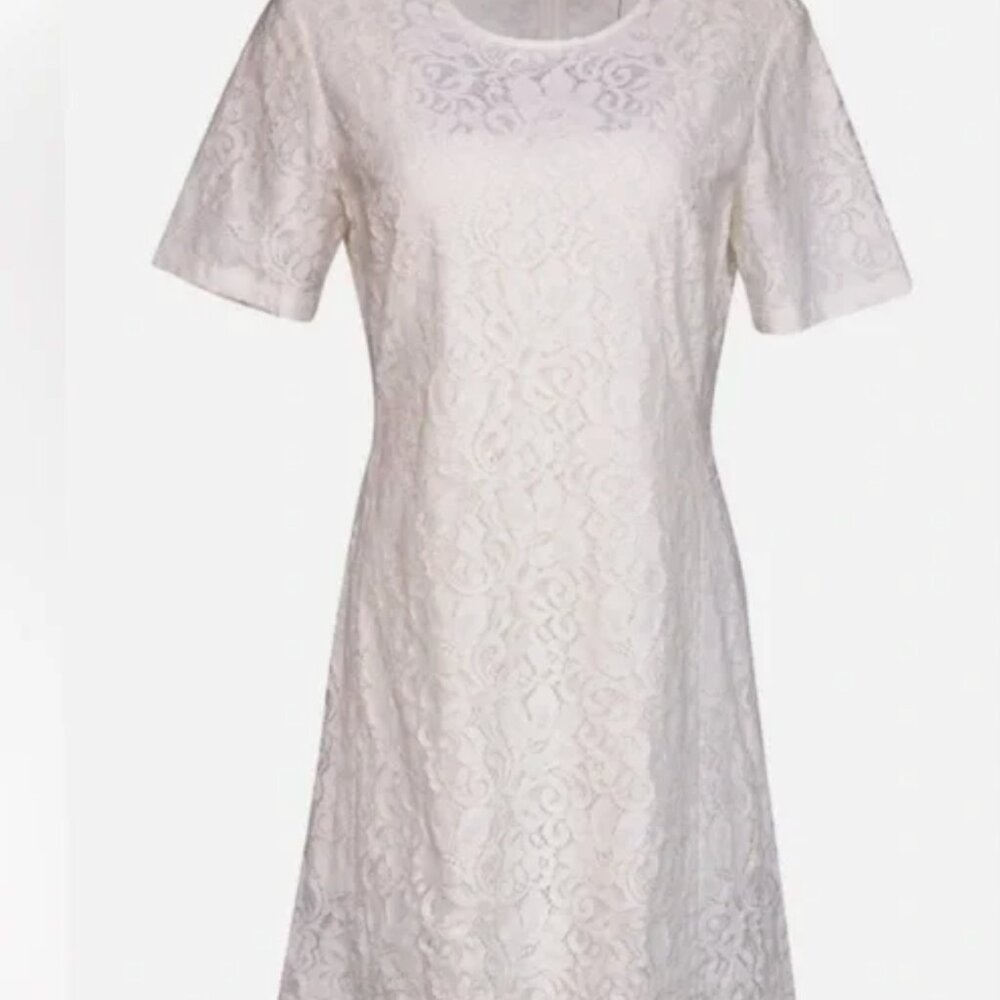 Theory | Dress | Danalice | White Lace short sleeve Mini Dress | size 0